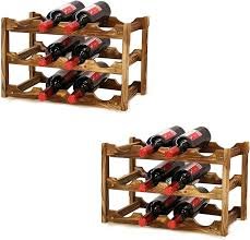 Pack de 2 Vinotecas de Madera Maciza para 24 Botellas