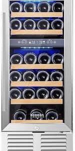 Vinoteca BODEGAEU 2 Zonas 28 Botellas - 85L con Control Táctil