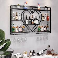 Botellero de Pared con Soportes para Vasos